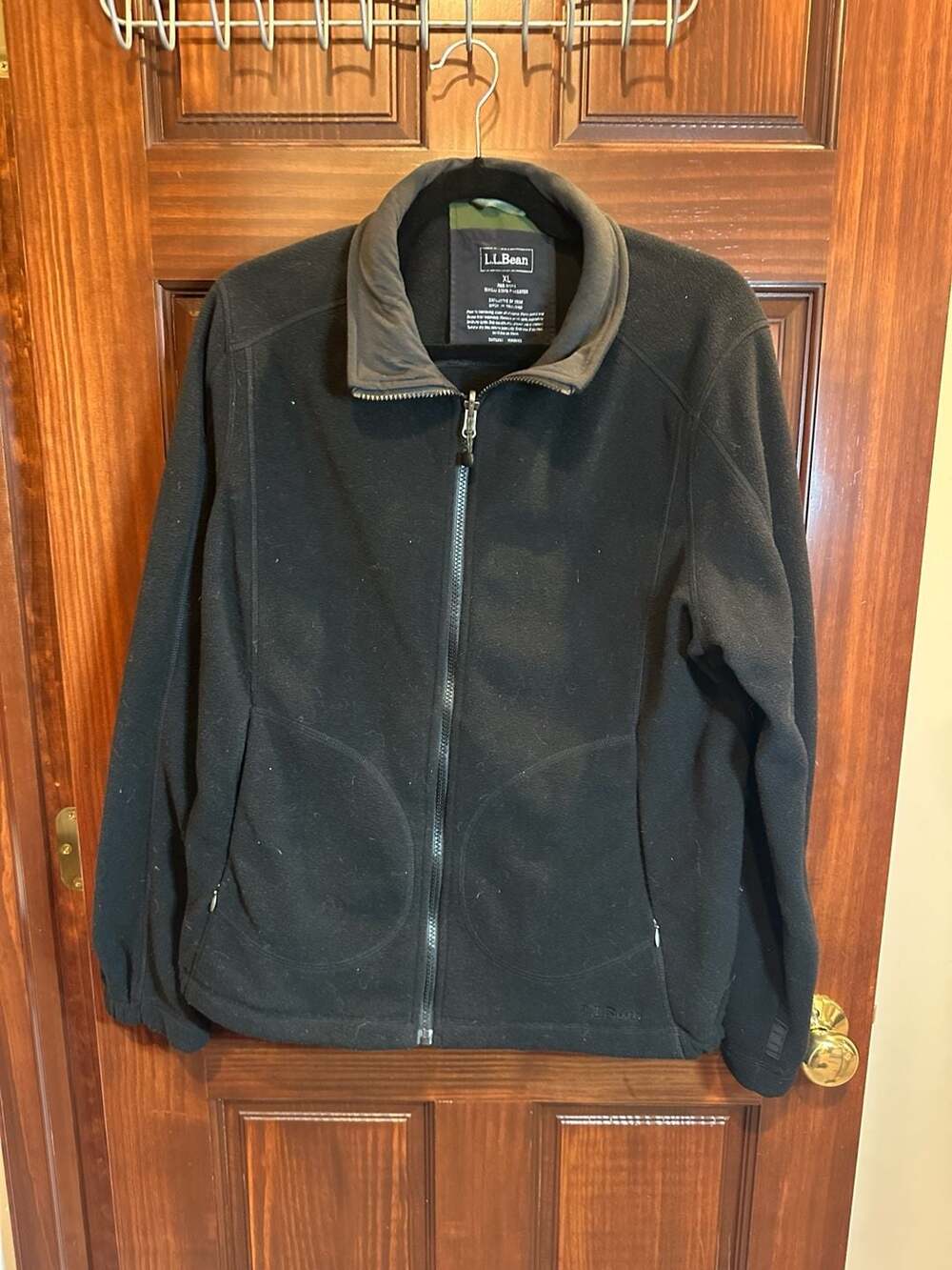 L.L. Bean Fleece Jacket Size XL Black Full Zip Polartec